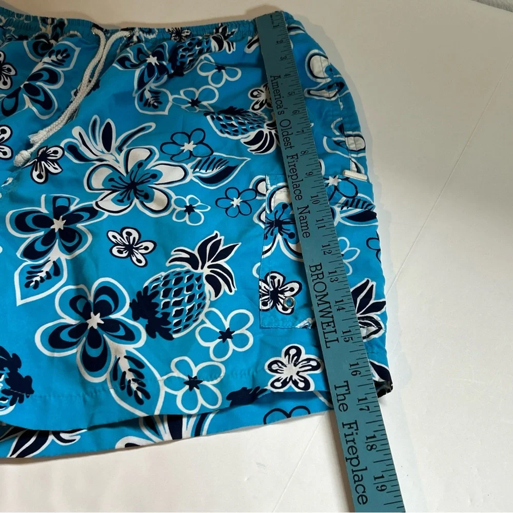 Men’s Blue tropical Print Swim Shorts Size Large